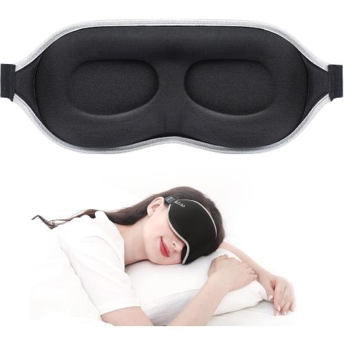 MZOO Luxury Sleep Mask for Back, Side Sleeper, Complete Light Blocking Sleeping Eye Mask Night Blindfold, 3D Zero Pressure & Spacious for Lash Extensions, Breathable Soft Eye Cover Flight Nap Travel