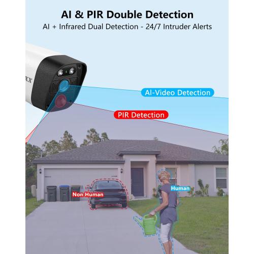 2-Way Audio & PIR Detection Dual Antennas Outdoor Wireless Security Camera System 5.5MP Wi-Fi Video Surveillance DVR Recorder System