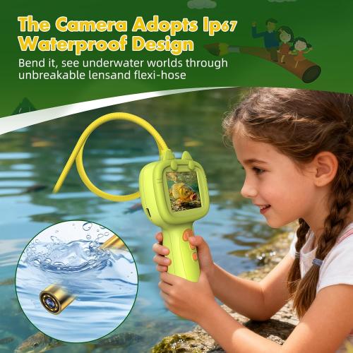 Daxiongmao Borescope Camera with Light for Kids | STEM Science Educational Toy for 4 5 6 7 8 9 10 12 Years Old Boys & Girls | Birthday Gift for Outdoor Adventures & Nature Discovery (Yellow)