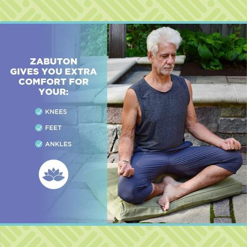 Bean Products Meditation Cushion - Zabuton Meditation Pillows for Sitting on Floor, Yoga Cushion, Cotton Yoga Pillow, Zen Kneeling Prayer Pad- Made in USA - Premium 32x26x3, Natural
