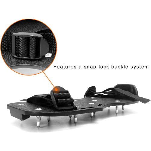 QWORK Gunite Spiked Shoes With 3/4” Short Spikes Perfect For Epoxy Floor, Overlays, Cover Installation, Green Color (Pair)