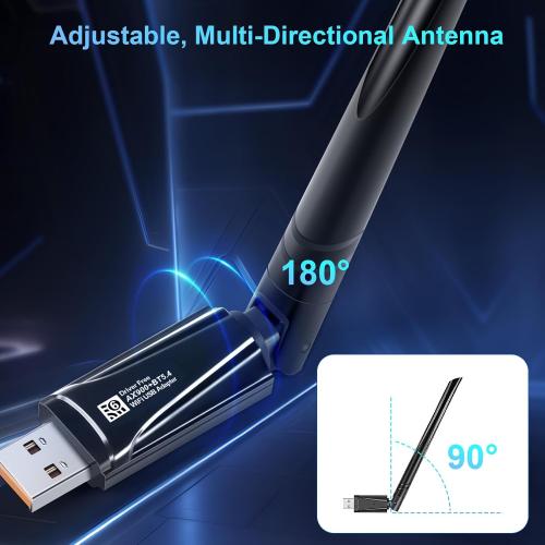INTELBRAS 2-in-1 USB Bluetooth WiFi Adapter, AX900 WiFi 6   Bluetooth 5.4