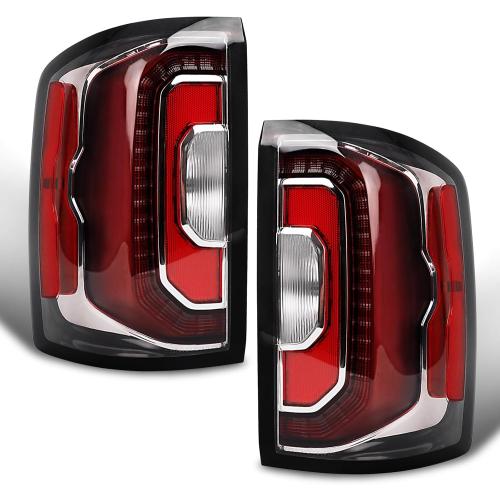LED Tail Lights Compatible with 2016 2017 2018 GMC Sierra 1500/GMC Sierra 1500 Denali Left Driver Side Rear Lamp Brake Taillight 84233587 84365930 GM2800295(Red left driver's side)