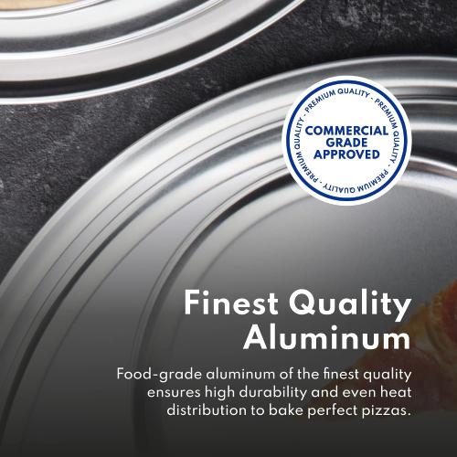 New Star Foodservice Restaurant-Grade Aluminum Pizza Pan, Baking Tray, Coupe Style, small