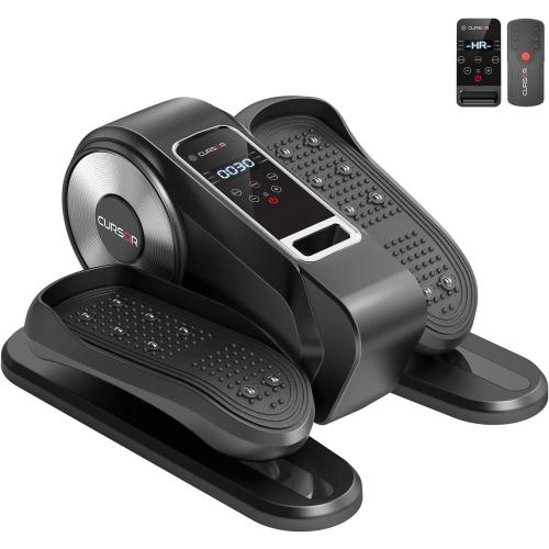 Under Desk Elliptical Machine, Electric Seated Pedal Exerciser, Mini Ellipse Leg Exerciser with Remoter, 12 Level Speeds, Forward & Reverse Direction, Manual & Auto Mode for Home Office