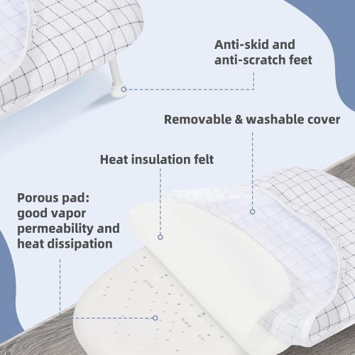 STORAGE MANIAC Tabletop Ironing Board with Folding Legs, Extra Wide Countertop Ironing Board with Cotton Cover, Portable Mini Ironing Board for Sewing, Craft Room, Household, Dorm, White