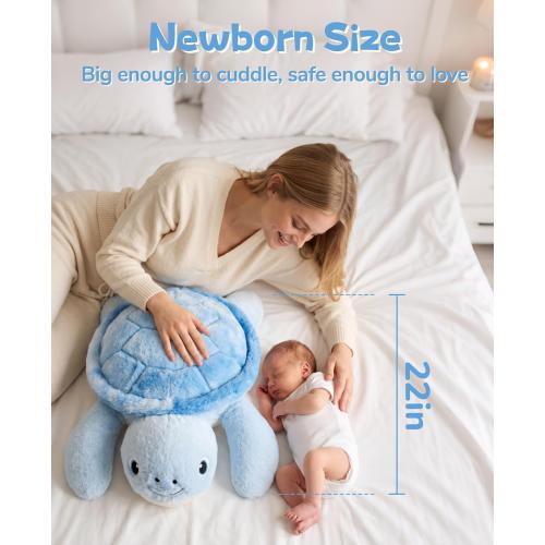 gnomantic Turtle Weighted Stuffed Animals, Plush Pillow for Kids