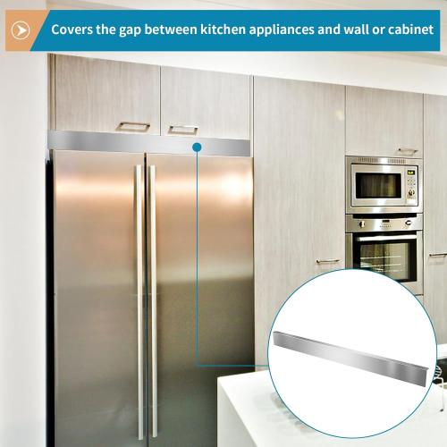 304 Stainless Steel Universal Gap Filler, 36'' x 3'' x 1'' Gap Cover for Kitchen Cabinet, Wall and Oven, Microwave, Fridge, Range, Hood, Cooktop (Brushed Nickel)