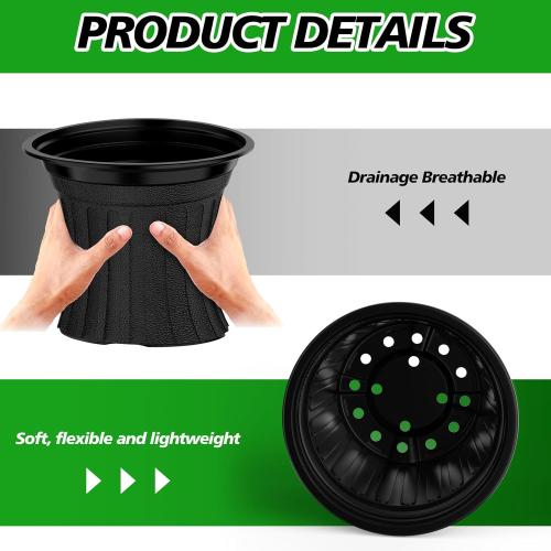 3 Gallon Planter Nursery Pots, Seed Starting Pot Plastic Flower Seedling Pots with Drainage Holes Flexible Plant Container for Garden Lawn Yard Plants Seedlings ( 3 Gallon)