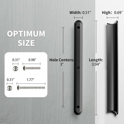 Cobbe Elite 10 Pack Elegant Matte Black Cabinet Pulls, 3 Inch Hole Center, Handles for Kitchen Bathroom Cabinets and Drawers