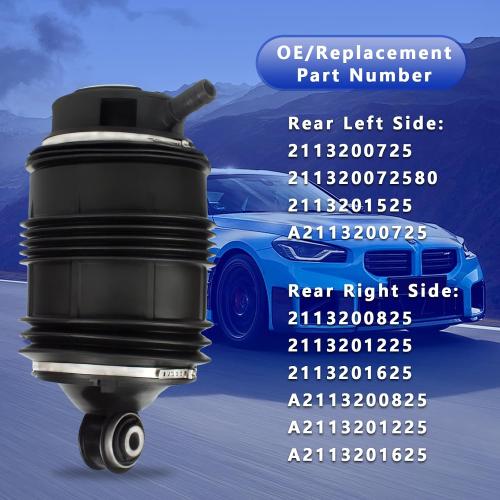Rear Air Spring Bag Suspension Kit Compatible with 2004-2011 Mercedes Benz CLS-Class W211 W219 E280 E300 E320 E350 E500 E550 E55AMG CLS350 500 550 55AMG 63AMG2113200725 2113200825(2Pack)