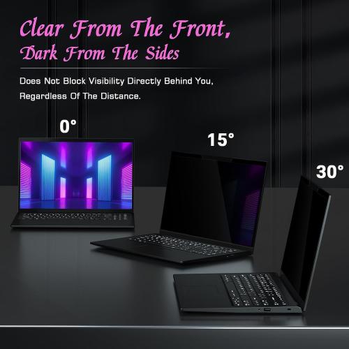 Size 14 inch PYS Magnetic Laptop Privacy Screen 14 Inch (16:9 Aspect) - Anti-Glare Blue Light Filter, Removable Privacy Screen Protector Compatible with HP/Dell/Acer/Lenovo/Samsung/ASUS (12.2x6.9inch/ W x H)