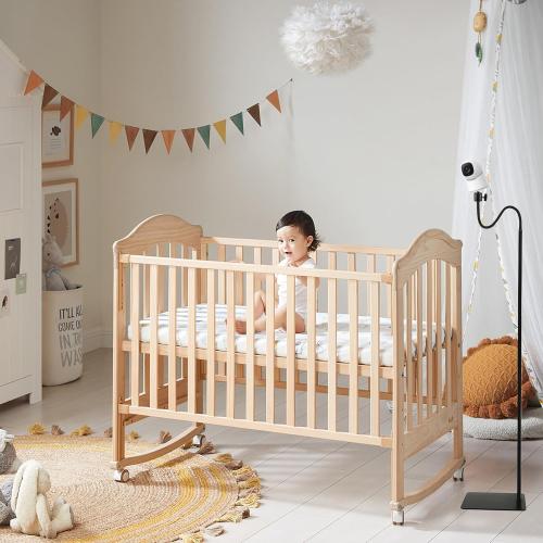 Floor Holder Stand Mount for Security Cameras with 360° Rotatable Gimbal, 27-74.8 Inch Adjustable Height Black Baby Monitor Floor Stand Compatible with 1/4 Screw Hole Camera