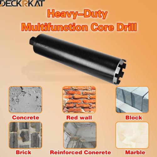 4 Diamond Core Drill Bit with 17-3/4 Total Length, 1-1/4-7 Thread, Laser-Welded Segments for High-Performance Drilling Cured Concrete, Brick, Stone, Masonry Walls and Floors