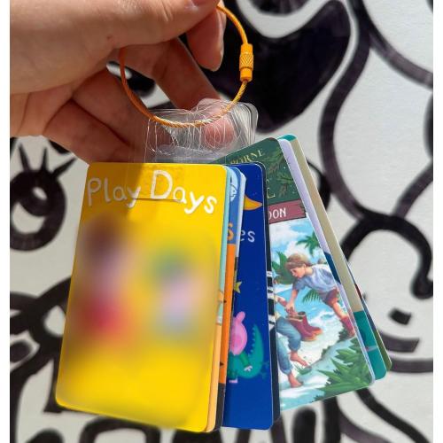 Card Holder for Yoto Cards Rings and Tabs 200 PCS Self Adhesive Tabs with 10 Loops Kids Travel Carrier of Yoto Accessories Card Holder Organizer Storage Case