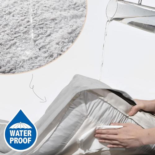 Comfort Expression Orthopedic Dog Bed for Extra Large Dogs , Waterproof Egg Crate Foam L Pet Bed with Removable Bolsters, Dog Couch with Washable Cover & Non-Slip Bottom, Gery White