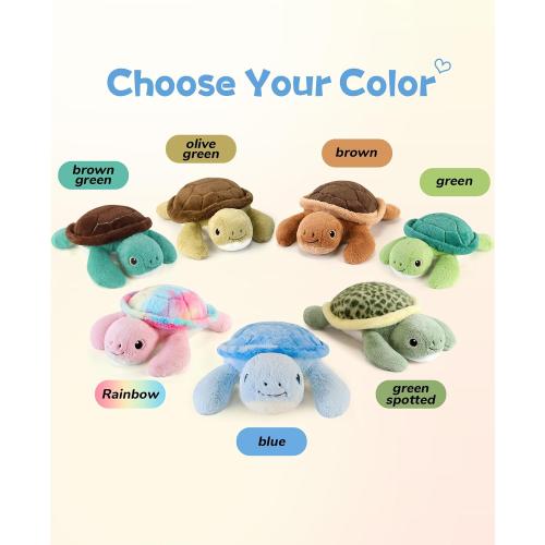 gnomantic Turtle Weighted Stuffed Animals, Plush Pillow for Kids