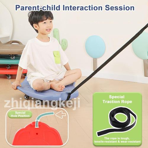 Scooter Board for Kids, Sitting Scooter with Silent Casters, Rocket-Shaped Gym Scooters, Kids Roller Board Sensory Toys, Children Indoor PE Scooters, Non-Slip Sitting More Safer,Green