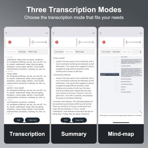 AI Voice Recorder,64GB Note Voice Recorder with Transcribe,Mind Mapping & AI Summary,Digital Voice Recorder with App,Audio Recorder for Lectures,Phone Calls,Meetings,Interviews Etc，Black