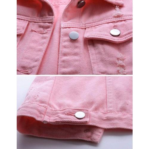XXL Women's Buttoned Washed Denim Jacket Sleeveless Crop Vest 6 Color