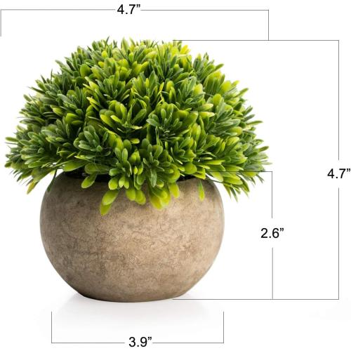 2PACK.  ......Velener Artificial Boxwood Faux Plant Indoor- Topiary Small Desk Plant Decor for Bedroom Office Cubicle Shelf Decor Window Will Plant Shelf Decoration Dorm Kitchen Counter, Farmhouse Home Decor Accent