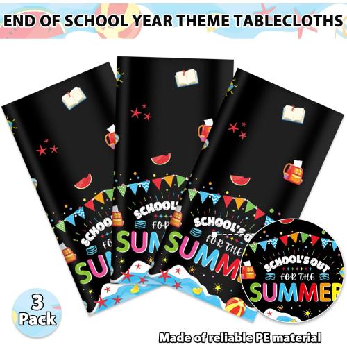 School's Out for The Summer Tablecloths for Kids Class End of School Year Theme Table Covers Supplies Summer End of School Decorations School's Out Tablecloths for Graduation Preschool Party Favors