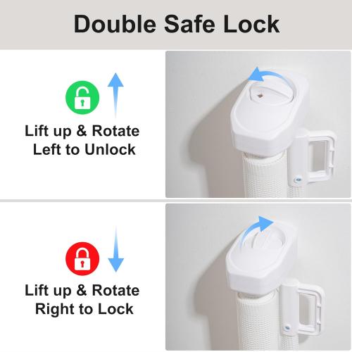 White 100″ Retractable Baby Gate – 34″ Tall Extra Wide Mesh Safety Gate for Open Floor Plans, Wide Doorways – Baby and Pet Barrier for Indoor Outdoor Use, White