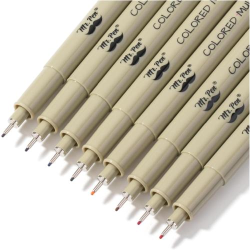 Mr. Pen- Drawing Pens for Artists, 0.45mm, 8 Pack, Colorful Artist Pens, Micro Pens for Drawing, Ink Pens for Drawing, Sketch Pens, Micro Pen, Fineliner Pens, Bible Journaling Pens, Fine Point