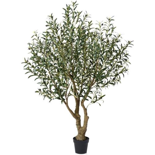 Olive Tree Artificial Indoor 6ft - UV Resistant Large Fake Plants - Realistic Faux Olive Tree in Pot - Tall Artificial Plants Outdoor for Home, Patio, Living Room, Office Decor,VN138