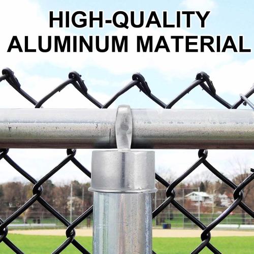 ‼️may be missing pieces also has stains and scratches ‼️Therwen 24 Pack Chain Link Fence Ring Cap for 2-3/8 Od Post, 2 1/2 Aluminum Eye Top Rail Cap with 1-5/8 Loop, Outdoor Rail Fencing Repair Hardware