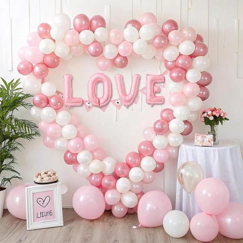 52 Pieces 16 Inches A-Z Letter Balloons – 2 Sets of Alphabet Mylar Balloon (Each Letter Includes 2 Balloons) for Party Decorations, Birthday, Graduation and Hanging Alphabet Banners (Pink)