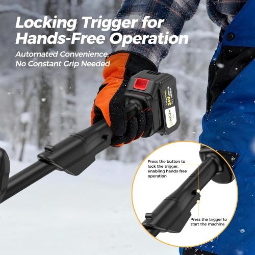 21000RPM Cordless Snow Shovel, 13 Electric Snow Blower 24V with Dual Batteries & Charger, 25FT Throw, Lightweight 9.3lb,for Patio/Driveway/Steps/Stairs/Sidewalk