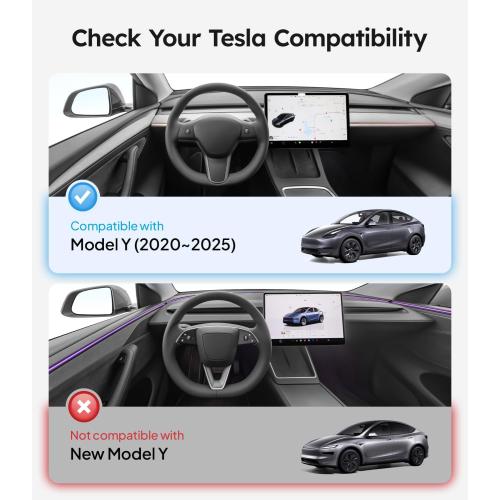 Wigoo 2025 Upgrade Tesla Model Y Sunshade Roof [Never Sag, Nano Ice-Crystal Coatings] 3-Gen Heat Insulation Glass Roof Sun Shade, Accessories for Tesla Model Y 2020~2025, Tesla Interior Gray