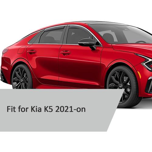 Color Black 4 pieces in-Channel Extra Durable Rain Guards for Kia K-5/K5 2021-2025, Window Deflectors, Vent Window Visors, 4 Pieces - 200842