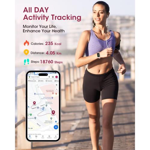 Health Fitness Tracker for Women Men: 24H Heart Rate Monitor Activity Trackers Blood Oxygen Sleep Step Calorie Tracking 5ATM Waterproof Fitness Smart Watches for Woman Compatible with iPhone Android
