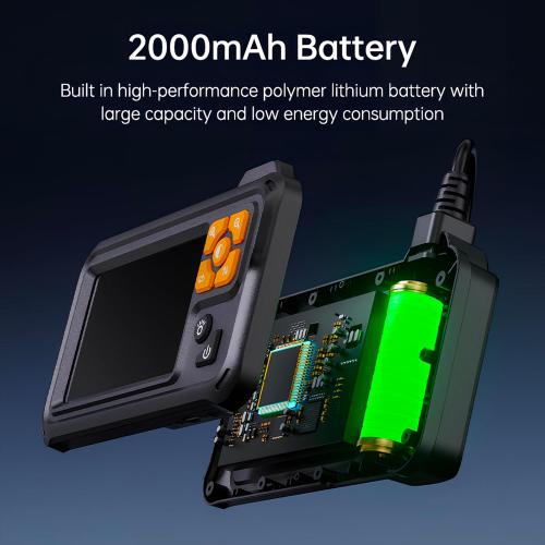 Dual Lens Endoscope Camera with 8 LED Lights, Inspection Borescope Camera with 4.3 IPS 1080P HD Screen, 16.4FT Semi-Rigid Cord Cable Bore Scope, IP67 Waterproof for Sewer Car Wall Plumbing HVAC