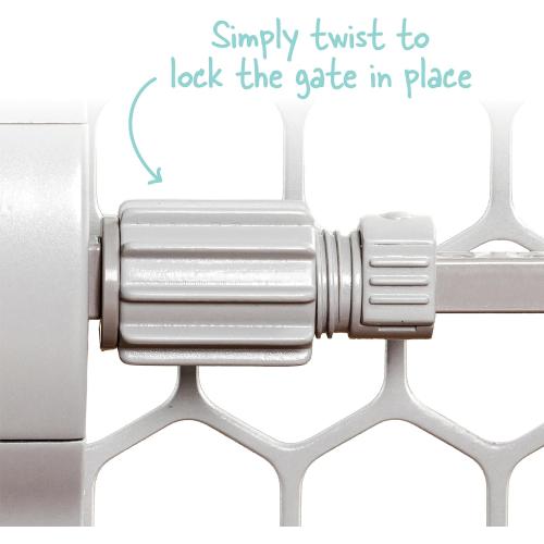 Regalo Safety 28-42 Extra Wide Expandable Baby Gate for Doorways & Bottom of Stairs, Pressure Mounted Safety Gate for Babies, Toddlers & Pets, Tested & Safe for 30 Years, American Designed and Owned