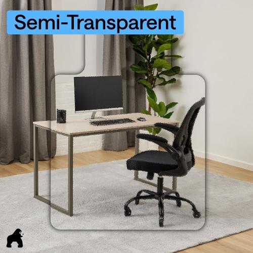 GORILLA GRIP Slip Resistant Clear Office Chair Mat for Carpet Floors, Smooth Rolling Glide Under Desk, Heavy Duty Plastic Computer Mats and Carpeted Floor Protector, Work and Gaming Chairs, 29x47 Lip