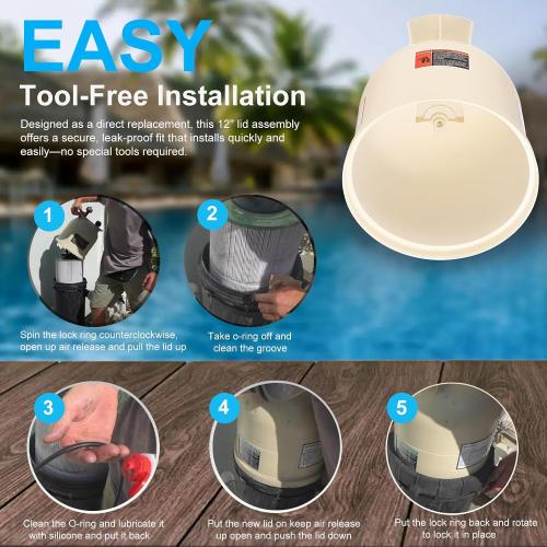 178561 Lid Assembly Compatible with Pentair Clean & Clear and Predator Pool and Spa CC150 CC75 CC200 Cartridge Filters, Pool Filter Lid Replaces 178561