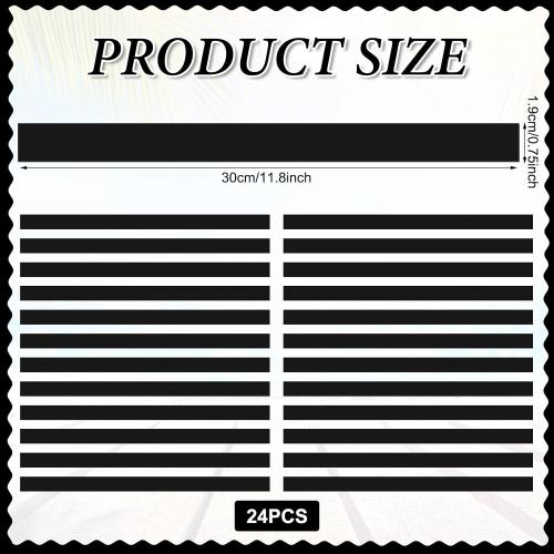 Colarr 24 Pcs Black Magnetic Borders for Classroom 12 x 0.75