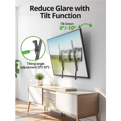 USX MOUNT Tilting TV Wall Mount for Most 37-95 Flat Curved Screen Television, TV Bracket with Max VESA 600x400mm up to 132lbs, Low Profile Tilt Mount for 16, 24 Stud