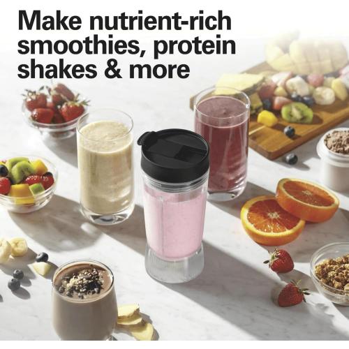 Personal Blender for Shakes and Smoothies with Leak-Proof Travel Lid, Stainless Steel Blades, 14 oz. Jar, black, 51190F