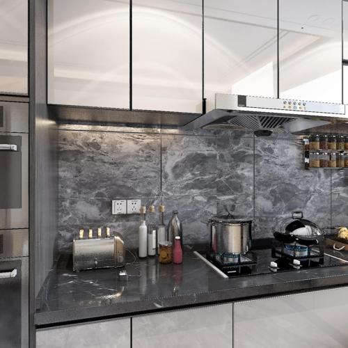 48x354inch Extra Wide Grey Marble Wallpaper Peel Stick Matte Thick Waterproof Adhesive Furniture Sticker Dark Gray Granite Textured Countertop Contact Paper Vinyl Wall Sticker for Bedroom Living Room