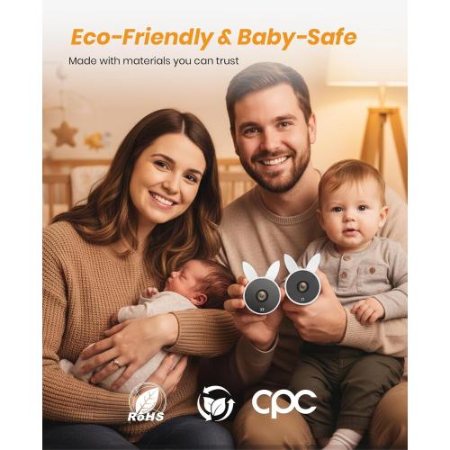 Babyvue USB Baby Car Camera, Backseat Monitor Car Seat Mirror | 1080P HD Easy Install, Auto IR Night Vision, 360° Rotating for Rear-Facing Kids Infant & New Parents(White)