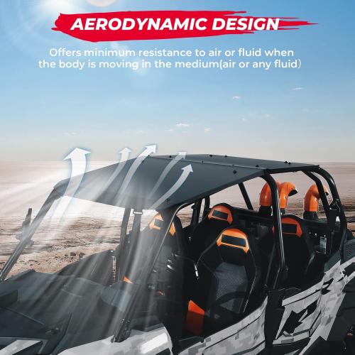 KEMIMOTO Aluminum Roof Top Compatible with Polaris RZR XP 4 1000, 4 Turbo, and 4 900 Models Up to 2023, Heavy-Duty Black Aluminum Roof for 4-Seater