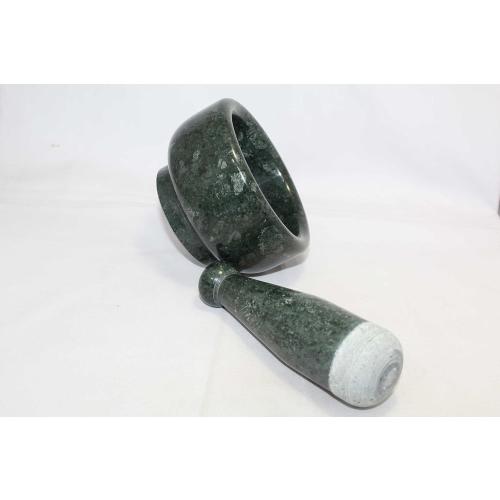 Mortar Pestle Marble Set Grinder Herb Spice Stone Natural Green Pill Crusher HD5