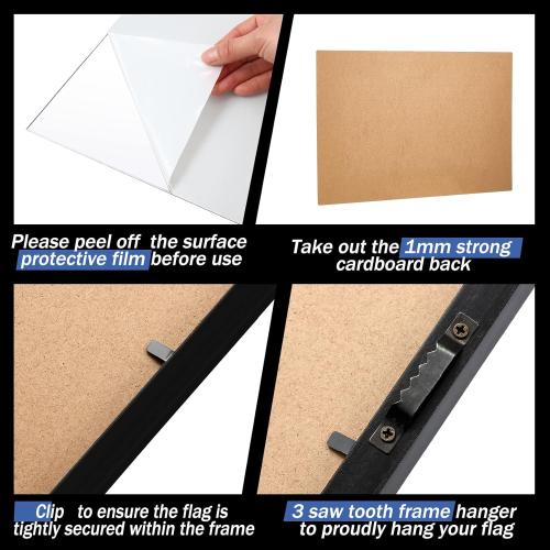 Marsui 2 Pieces Golf Flag Display Frames for 12'' x 18'' Golf Flag Compact Black Photo Frame, Flags Not Included, Frame Size 13.7 x 19.7 Inch