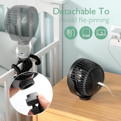 Momcozy 8000mAh Portable Stroller Fan | 27H Ultra-long Battery Life