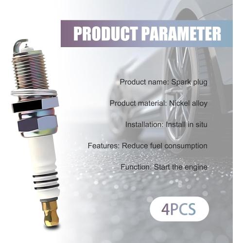 4PCS Car Spark Plugs, Iridium Car Ignition Plugs Designed for 5464 BKR5EIX-11, Vehicle Ignition System Upgrade Replacement Parts, Compatible with Honda, Lexus (Silver)