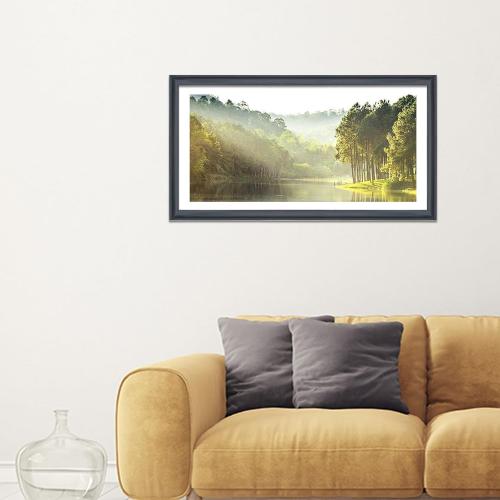17x33 Picture Frame Solid Wood Black, Display 15x31 (With mat) or 17x33 (Without mat) Photos, Poster, Painting,Puzzles (X23B1733W1531)